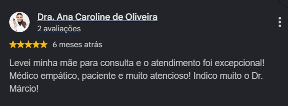 Avaliação no Google de Dra. Ana Caroline de Oliveira